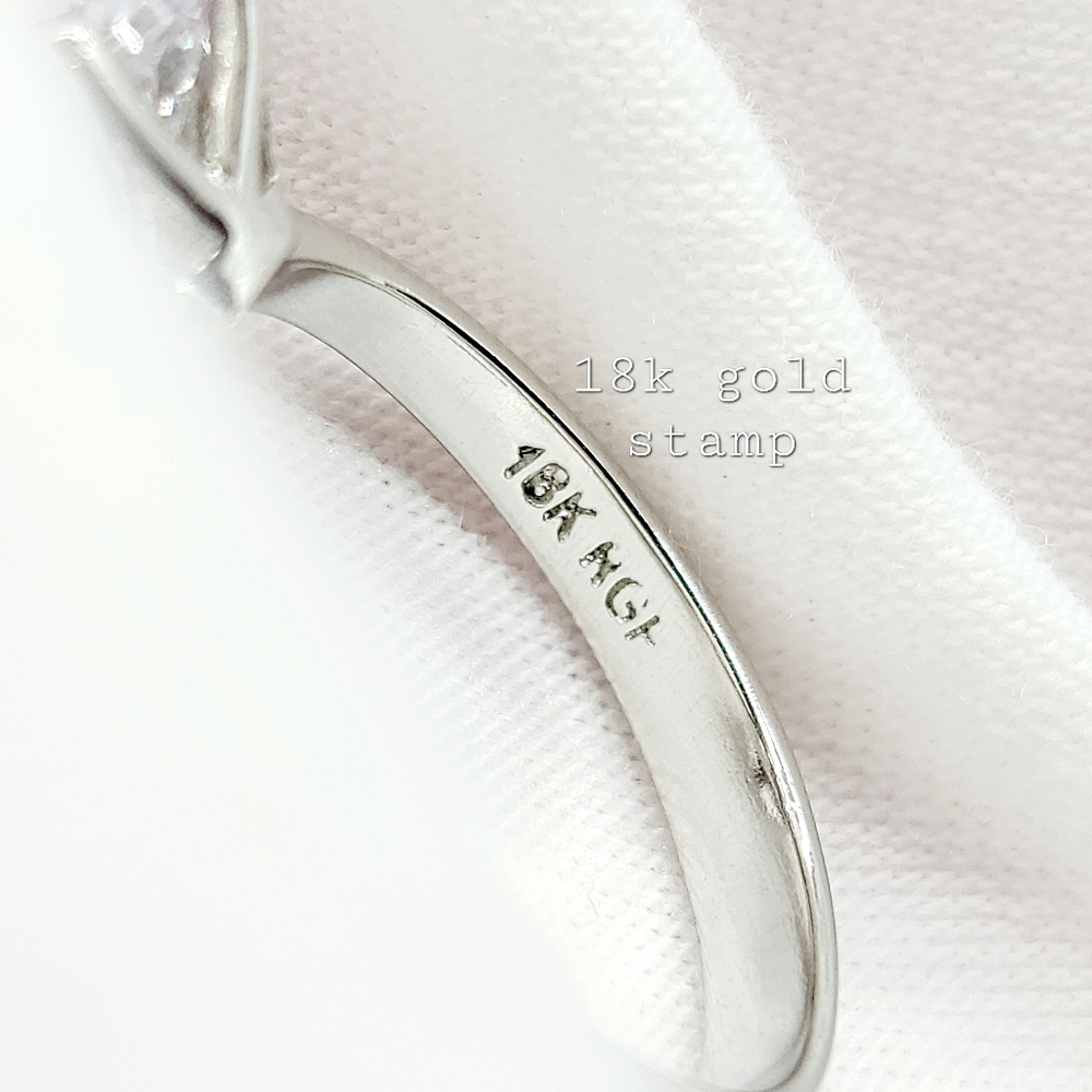 1.5ct white sapphire simulated in 18K white gold over sterling silver - Picture 6 of 7